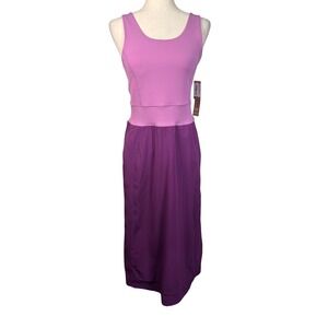 Title‎ Nine Limitless Midi Dress Womens S Purple Pink Athletic Gorpcore Pocket